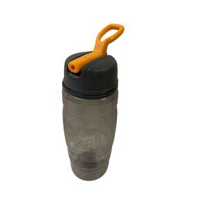 Bubba travel bottle flip straw finger loop gray orange